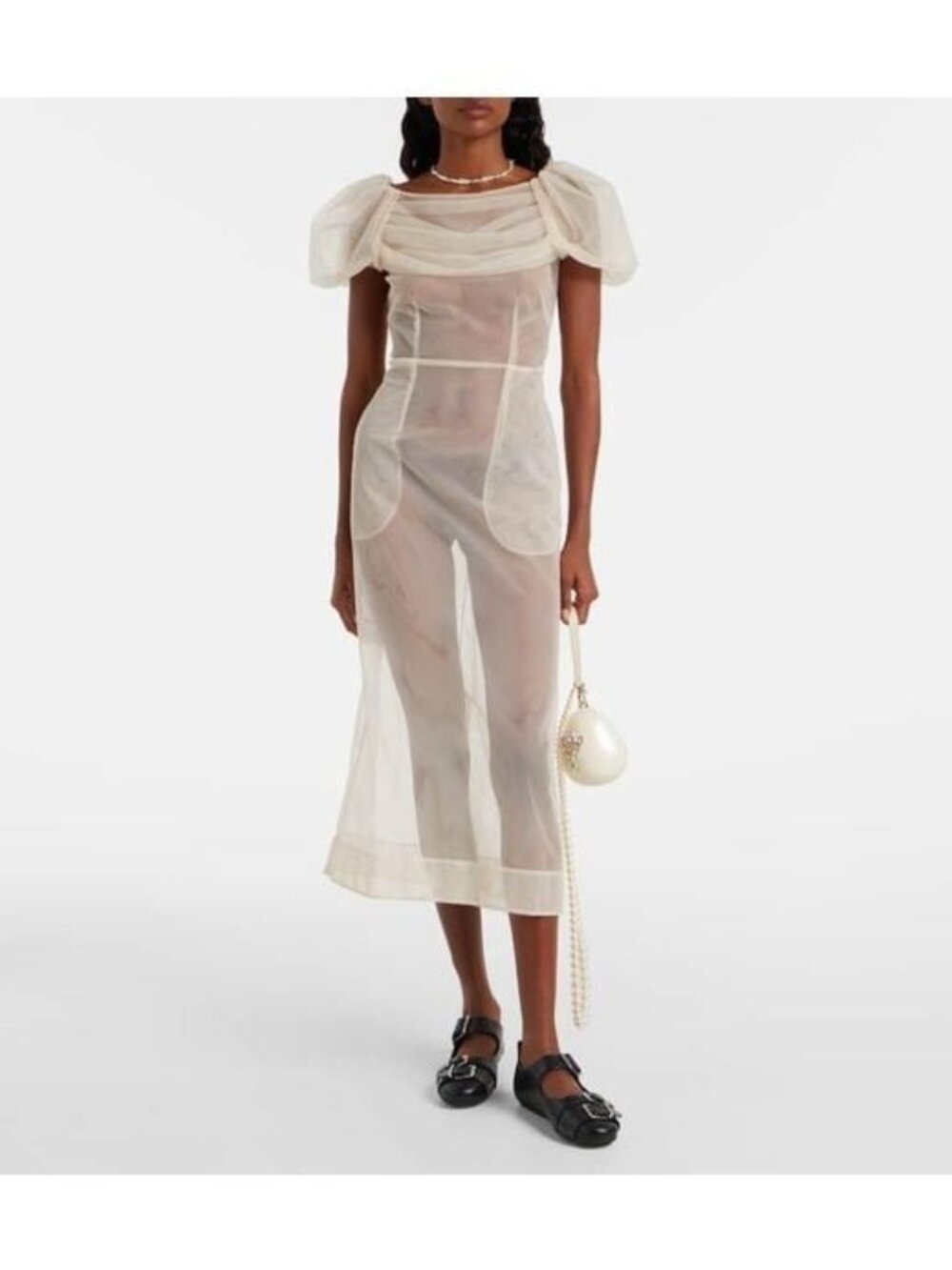 Simone Rocha Women's White Tulle Midi Dress size UK 4/ US 0. NEW